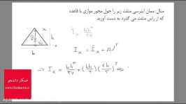 ممان اینرسی مثلث حول محور x