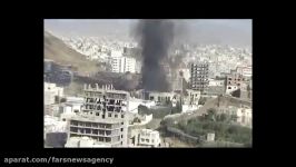 جنایت جدید سعودیها در یمنفیلم لحظه اصابت موشک به مردم