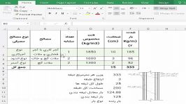 قسمت چهارم آموزش بارگذاری دیوارهای تیغه بندی در اکسل