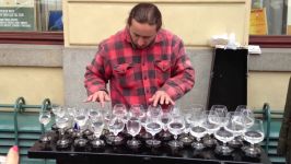 Street Musician Playing Water Glasses