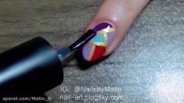 طراحی ناخن استیند گلس Easy stained glass nail art