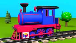 Trains for children kids toddlers. Construction game steam locomotive. Educatio