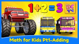 Learn Math for Kids  Adding with Monster Trucks by Brain Candy TV