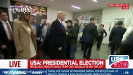 لحظه حضور دونالد ترامپ همسرش برای رای دادن