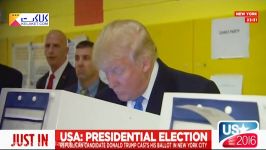 لحظه رای دادن دونالد ترامپ همسرش