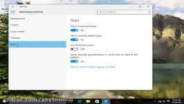 آموزش جامع Windows 10  تنظیمات پیشرفته منوی استارت