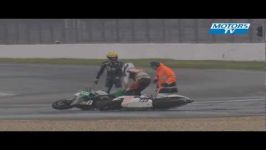 An unusual crash for two race bikes