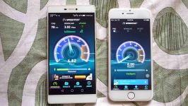 IPhone 6 gold vs Huawei p8 gold 4g speed test with jio 4g 