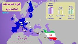 موشن گرافی حجم مبادلات ایران اروپا قبل بعداز تحریم