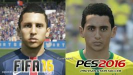 مقایسه فیس های fifa16 pes16