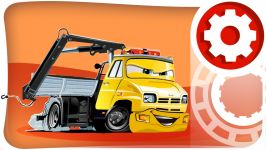 کاریکاتور خودرو دو کامیون جرثقیل کامیون آتش کامیون