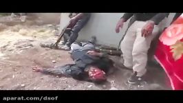 اصابت گلوله تک تیرانداز سوری به سر تروریست تکفیری