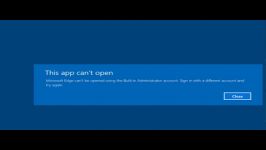 مشکل this app cant open ویندوز 10