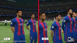 PES 2017 مقایسه تنظیمات گرافیکی LOW HIGH برروی PC