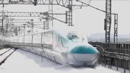  High Speed Bullet Train and Deep Snow Falling Japan 