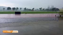 بارش شدید باران پیش تمرین امروز تیم ملی در مالزی