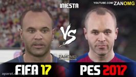 ویدیو مقایسه چهره های بارسلونا PES 17 FIFA 17