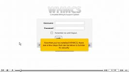 آموزش سیستم مدیریت هاستینگ WHMCS  نحوی ایجاد امنیت بیشتر هنگام نصب WHMCS