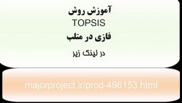 روش Topsis فازی یا fuzzy topsis تاپسیس فازی در متلب