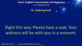 English Conversation For Beginners  Lesson 10  Ordering food