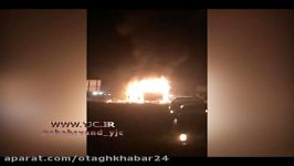 آتش سوزی اتوبوس اسکانیا در جاده دیواندره