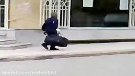 لحظه سرقت بانک ملت مشهد توسط دو سارق مسلح bank Armed robbery