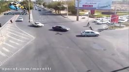 تصادف خیلی وحشتناک موتور سوار سواری در یزد
