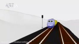 انیمیشن سانحه برخورد قطار مسافری در محور دامغان  سمنان