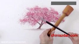 آموزش نقاشی کشیدن درخت گیلاس