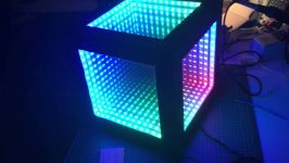  Infinite Mirror Cube  16  Arduino Nano Neopixels  Rainbow Cycle effect    اصلاح شود  