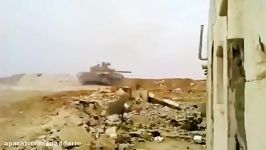 جاخالی دادن تانک ارتش سوریه به موشک تاو تروریست ها