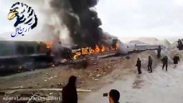 برخورد دو قطار مسافربری سمنان چندین کشته + فیلم