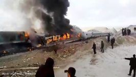 حادثه برخورد 2 قطار در سمنان  ایران جیب
