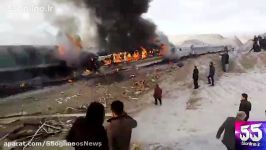تصادف 2 قطار مسافری در هفت خوان سمنان