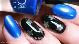 طراحی ناخن ستاره ای Easy starry nail art