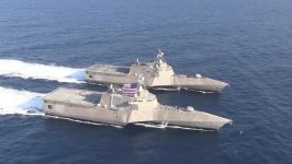 US Navy  Littoral Combat Ships LCSs Sailing In Formation 1080p