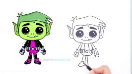 How to Draw Beast Boy from Teen Titans Go Cute step by step