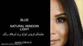 لنز رنگی ایراپتیکس Blue  روی چشم مشکی