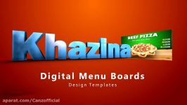 Design Templates for digital menu boards from Khazina Digital Signage.