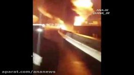 لحظه واژگونی انفجار تانکر حمل سوخت در بالتیمور