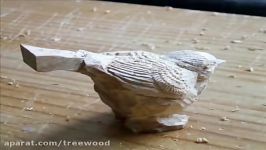 the bread of the BUSH WARBLER Wood carving 