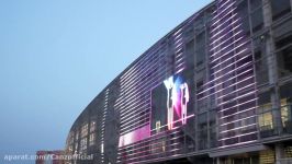 LED mesh on building facade