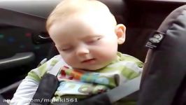 Funny sleeping Baby very Cute نوزاد خواب آلود زیبا بامزه خنده دار دیدنی