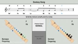 Donkey Kong  Recorder Notes Tutorial