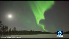 صحنه ای خیره کننده شفق قطبی در آسمان فنلاند