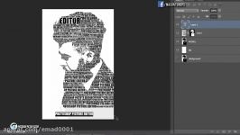 Creative Text Portrait Poster in Photoshop