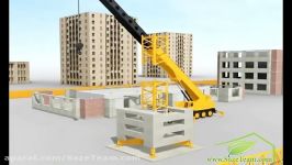 انیمشن مونتاژ جرثقیل برجی  تاور کرین tower crane