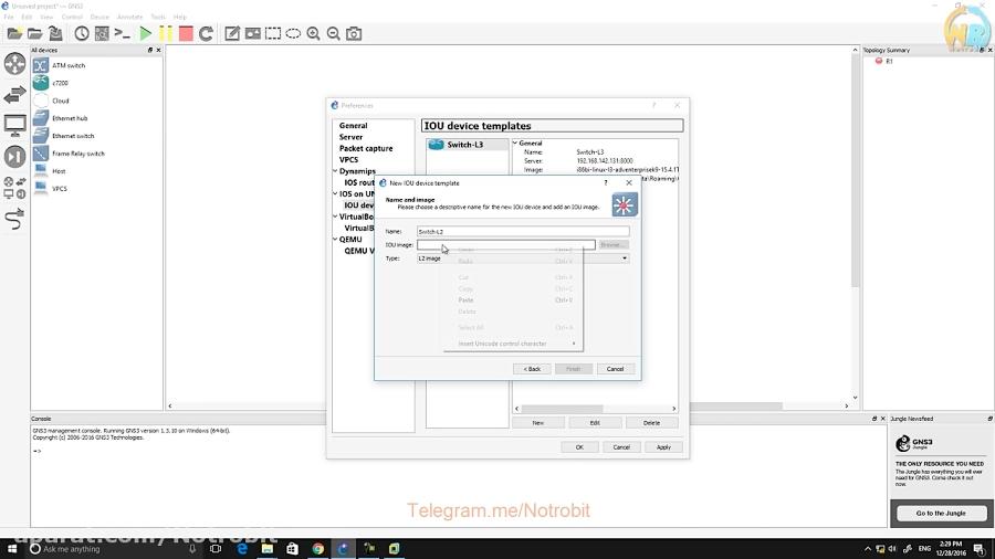نوتروبیت آموزش نصب سرویس IOU بر روی GNS3 پارت دوم