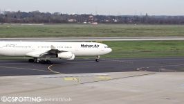 Mahan Air Airbus A340 300 takeoff from Dusseldorf Airport