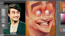 Painting Process Caricature of Daniel Radcliff as Harry Potter